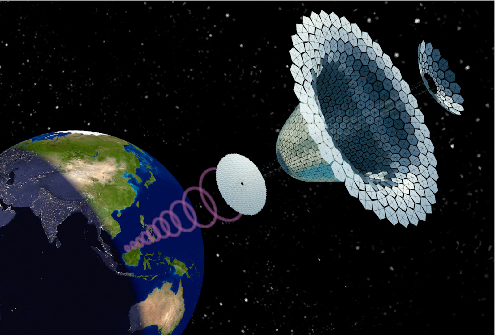 La transmission des signaux micro-ondes nécessite des gigantesques antennes aussi bien au départ qu’à la réception. © U.S. Naval Research Laboratory